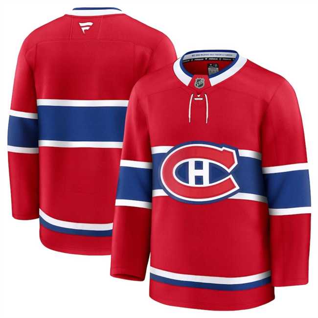 Mens Montreal Canadiens Blank Red 2024-25 Home Stitched Hockey Jersey Dzhi